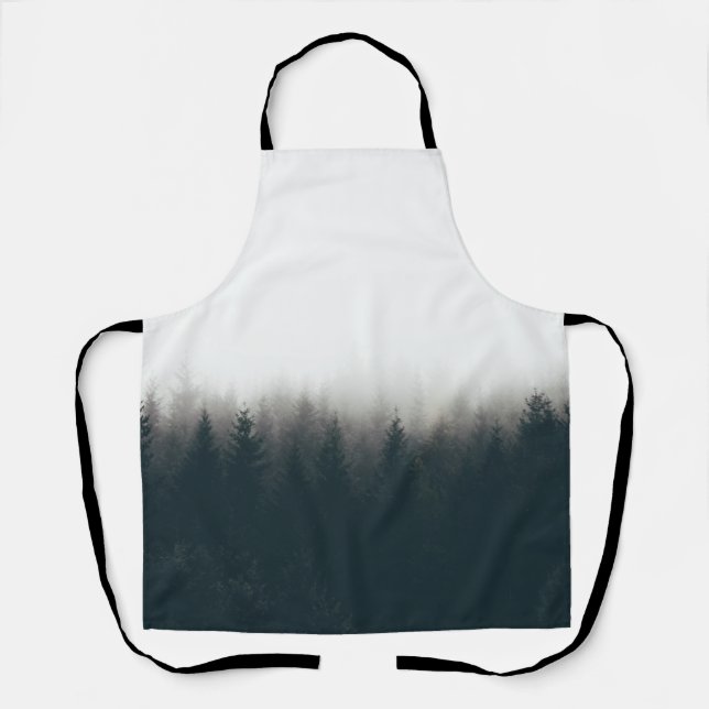 Tablier Foggy Forest Pine Mountain Aesthetic Art (Recto)