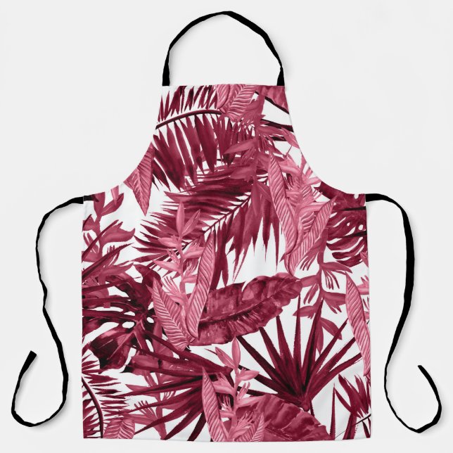 Tablier Foliage Aquarelle violet, Floral sans joint. (Recto)