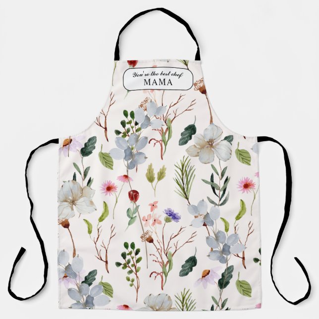 Tablier Folial Folial Personnalisé Monde Meilleur Chef Mam (Recto)