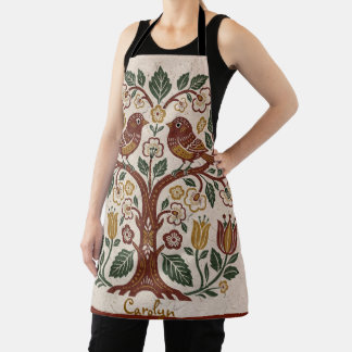 Tablier Folk Art Personalized Bird Medium Apron