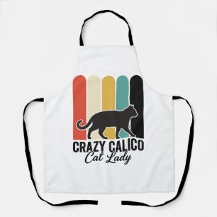 Tablier Folle Dame au Chat Calico Vintage Design Rétro de 