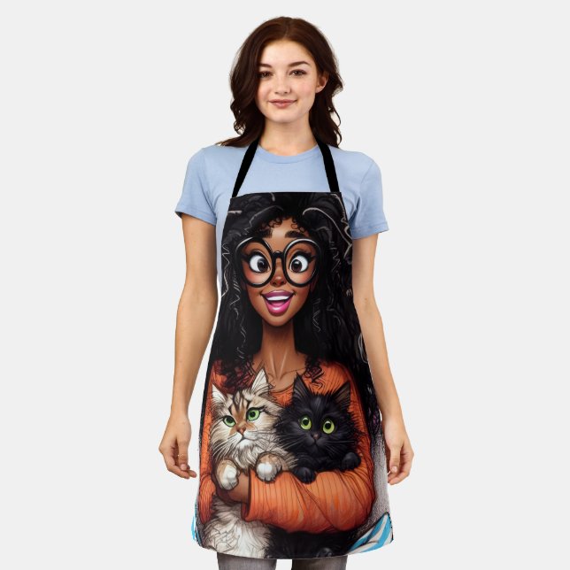 Tablier Folle des chats  (Porté)