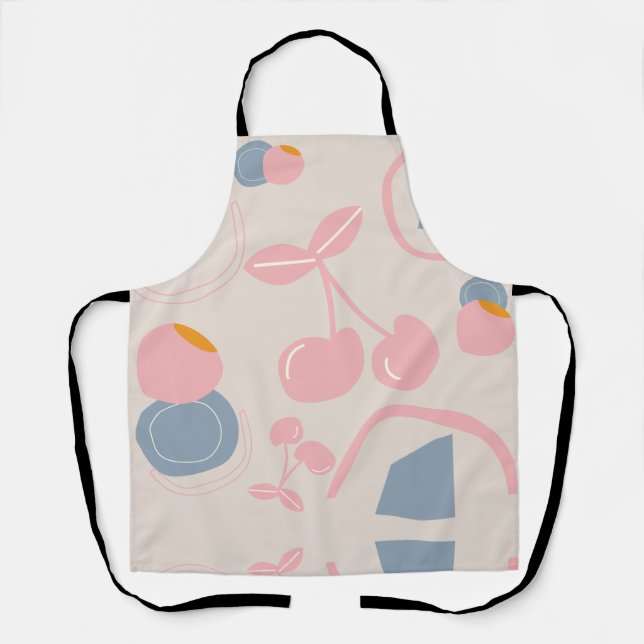 Tablier fond beige cerise (Recto)