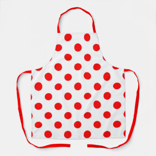 Tablier Fond blanc pois rouges