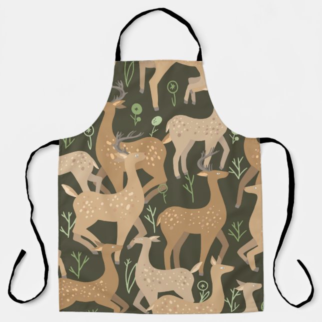 Tablier Fond d'écran de la forêt de cerfs scandinaves (Recto)