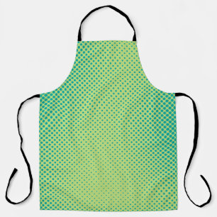 Tablier Fond rétro de pop art vert et turquoise