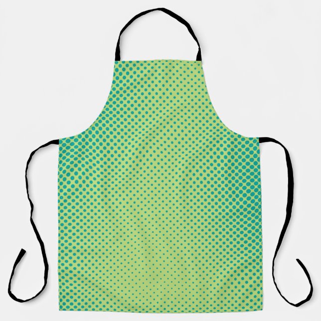 Tablier Fond rétro de pop art vert et turquoise (Recto)