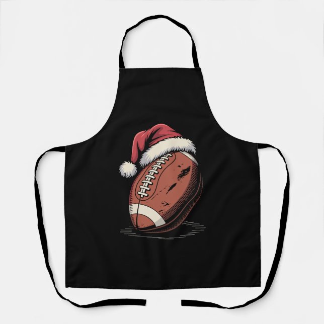 Tablier Football américain Santa Hat Sports Noël (Recto)