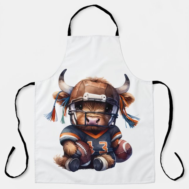 Tablier Football Et Vaches Highland (Recto)