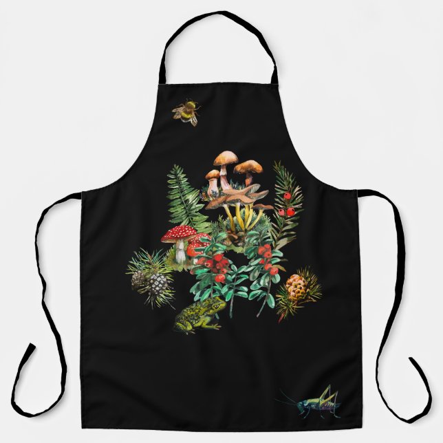 Tablier Forêt, champignons sauvages (Recto)