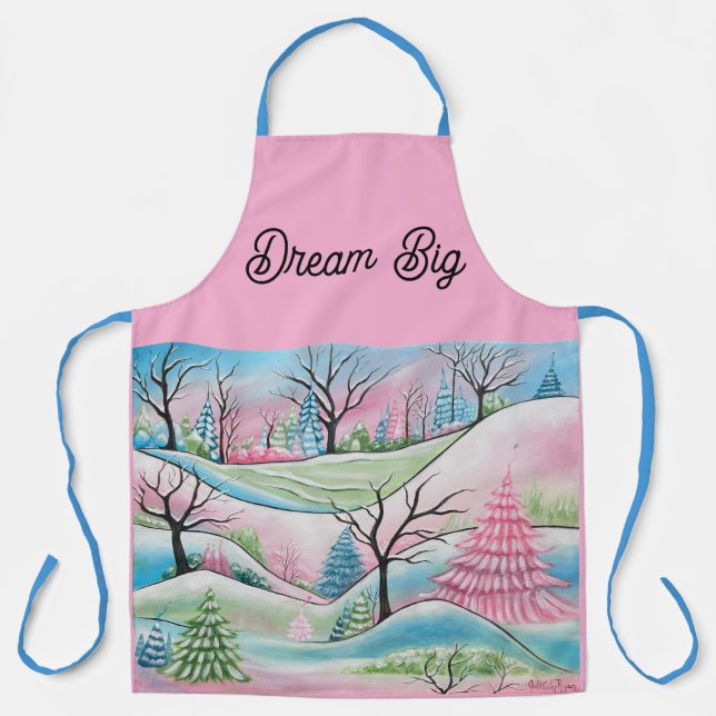 Tablier Forêt hivernale pastel Art enjoué (Recto)