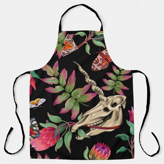 Tablier Forêt magique Unicorn Motif foncé. (Recto)