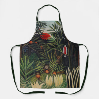 Tablier Forêt tropicale avec singes par Henri Rousseau