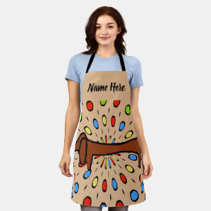 Tablier Forme Abstraite, dachshund'ajout de texte, Apron