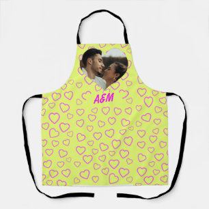 Tablier Forme de coeur romantique moderne Couple Photo