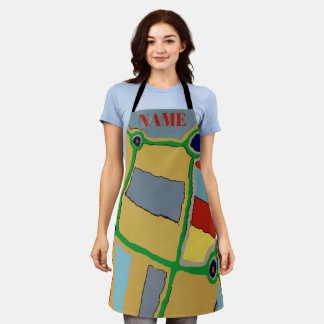 Tablier Formes Abstraites, style Matisse, ajouter du texte