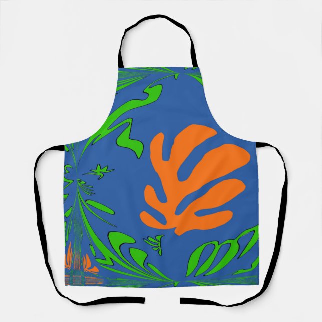 Tablier Formes Abstraites, style Matisse, ajouter du texte (Recto)