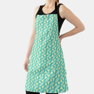 Tablier Formes géométriques en turquoise et jaune