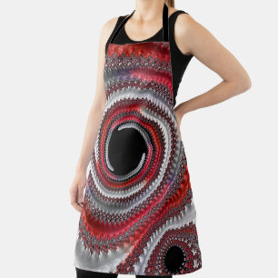 Tablier Fractale Abstraite de la spirale rouge