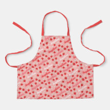 Fraise rose Nom personnalisé Girls Apron
