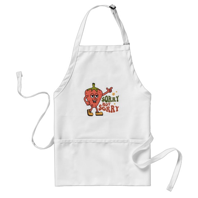 Tablier Fraise Sarcastique Désolé Pas Désolé (Devant)