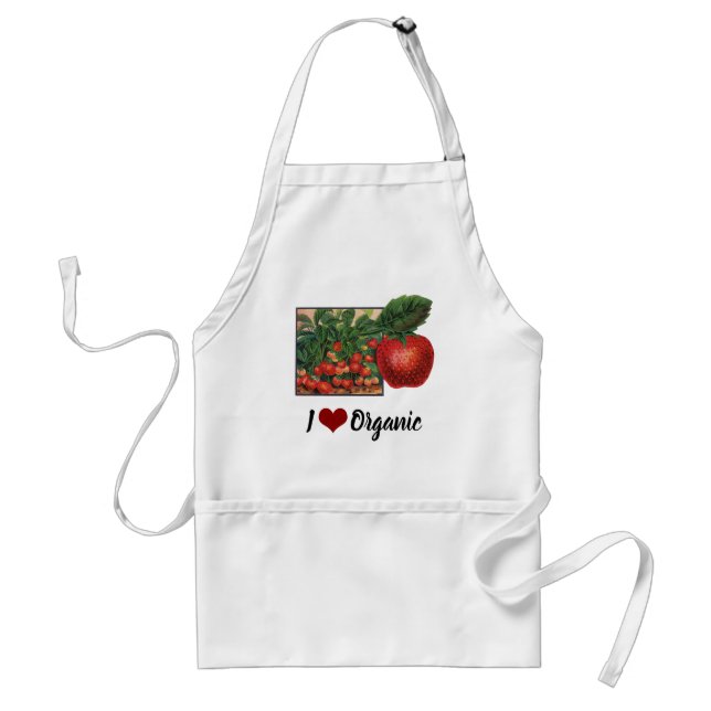 Tablier Fraises anciennes, plants de fraises dans une ferm (Devant)