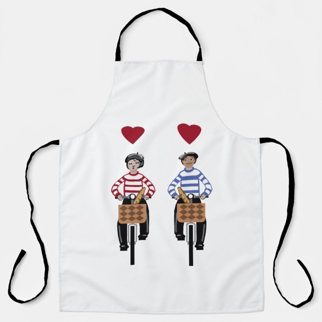 Tablier Français couple à vélo Apron (Recto)