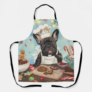 Tablier French Bulldog Holiday Baking : Noël festif