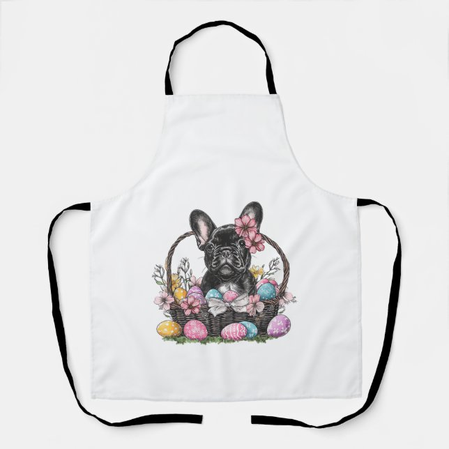 Tablier Frenchie Chien de Pâques Frenchie Chien Œufs Dessi (Recto)