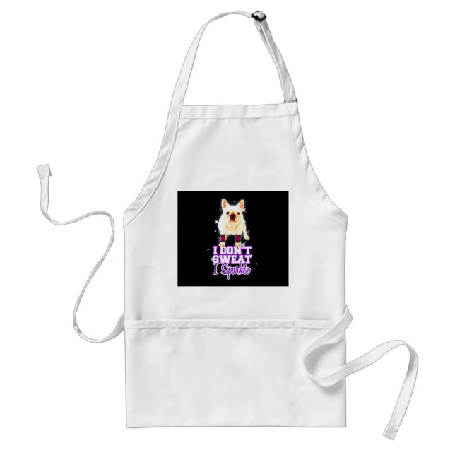 Tablier Frenchie Gift | Je ne transpire pas Je me mouche (Devant)