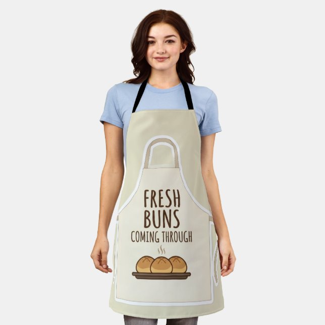 Tablier Fresh Buns Coming Through Funny Bakery Apron (Porté)