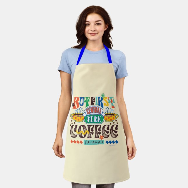 Tablier FRIENDS™ | Mais d'abord Café Graphique Vibrant (Porté)