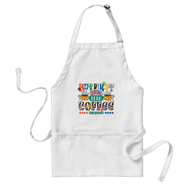 Tablier FRIENDS™ | Mais d'abord Café Graphique Vibrant (Devant)