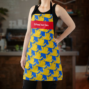 Tablier Fries - Style de dessin animé, sur bleu - votre no