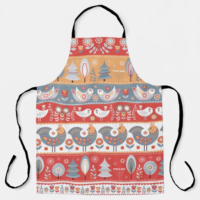 Tablier Frontières scandinaves : design textile vintage. (Recto)