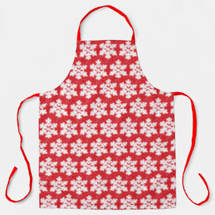 Tablier Frosty red North Pole snowflakes   sparklinw