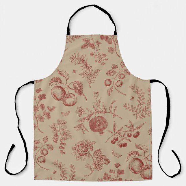 Tablier Fruit,  berry and flowers. Autumn seamless pattern (Recto)