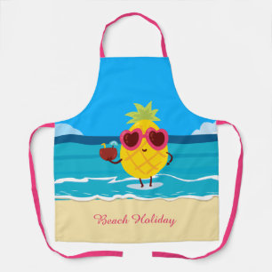 Tablier Fruit d'ananas sur la plage Vacances Cute coloré