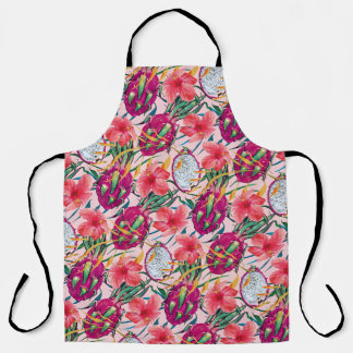 Tablier Fruit de dragon Floral Tropical Moderne Palmier Ve