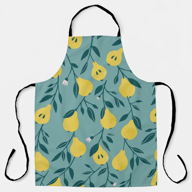 Tablier Fruit poire jaune : Arrière - plan Vintage (Recto)