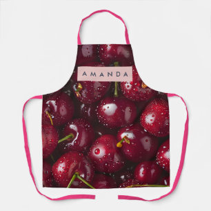 Tablier Fruits de cerise rouge vibrant personnalisés