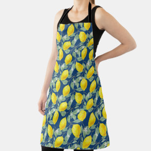 TABLIER FRUITS DE CITRON DANS LE BLEU CAMPAGNARD