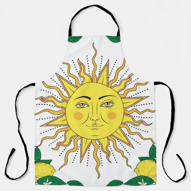 Tablier Fruits de citron tropicaux, Face Soleil. (Recto)