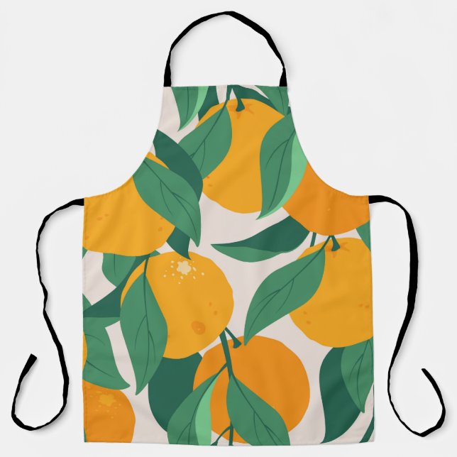 Tablier Fruits d'orange et motif sans couture feuille (Recto)
