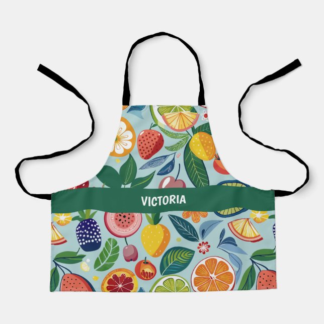 Tablier Fruits frais Floral Motif sur mesure (Recto)