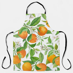 Tablier Fruits Mandarin Motif Tropical sans joint, Coloré
