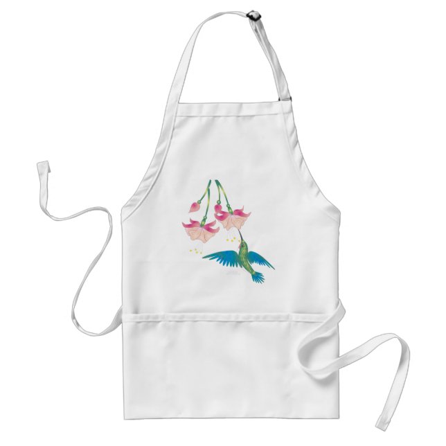 Tablier FUCHSIAS et COLIBRI par SHARON SHARPE (Devant)