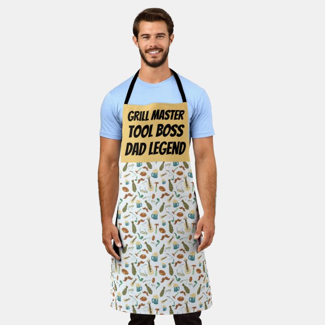 Tablier Fun GRILL MASTER TOOL BOSS DAD LEGEND (Porté)