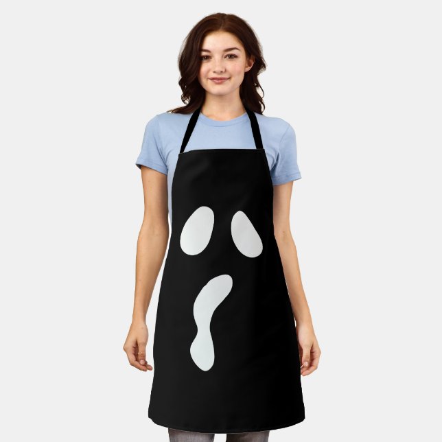 Tablier Fun Halloween boo face fantôme effrayant Parti (Porté)