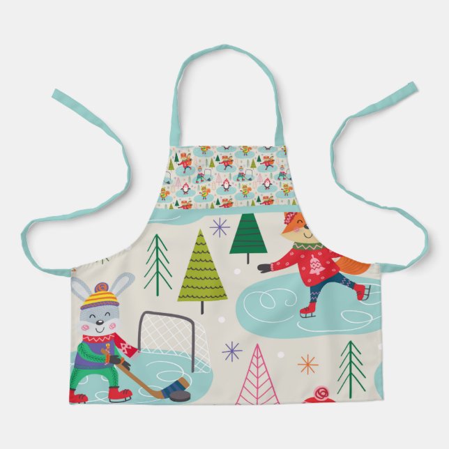 Tablier Fun Holiday Imprimer Cute Animaux en plein air (Recto)